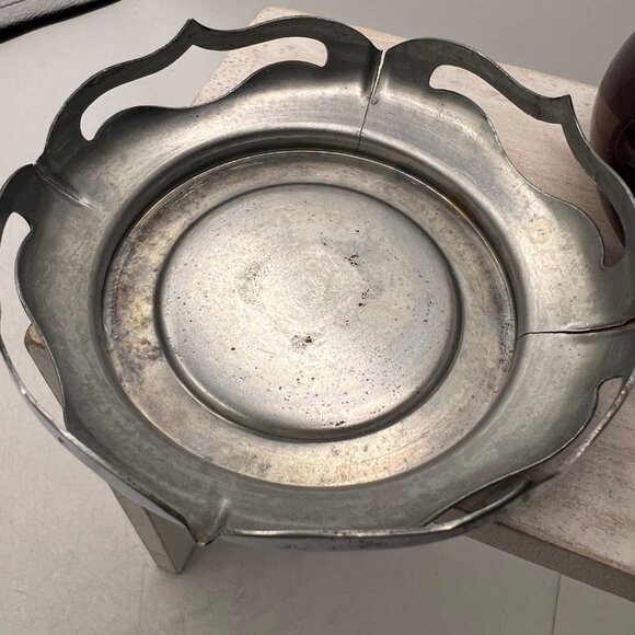 Krome-Kraft Farber Brothers Vintage Vase Amethyst Glass And Chrome Tulip  3” - Picture 5 of 11